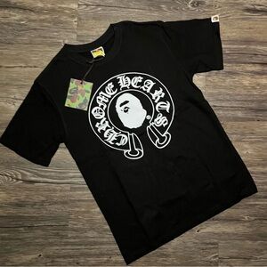 bape x chrome heart black shirt